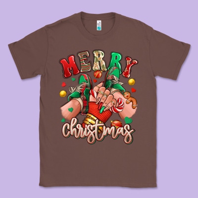 Merry Christmas Caucasian Girl Sneakers Classic Tee Designed By Ranaportraitstore