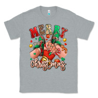 Heather Grey Merry Christmas Caucasian girl sneakers Classic Tee - RanaPortraitStore