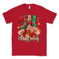 Red Merry Christmas Caucasian girl sneakers Classic Tee - RanaPortraitStore