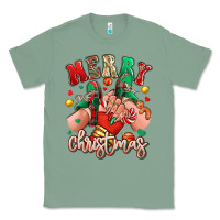 Sage Merry Christmas Caucasian girl sneakers Classic Tee - RanaPortraitStore