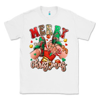 White Merry Christmas Caucasian girl sneakers Classic Tee - RanaPortraitStore