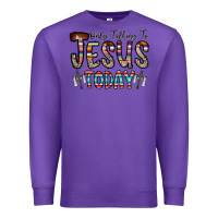 Purple only talking jesus today Premium Sweatshirt - CowhideDigitalArt