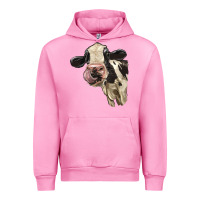 Fuchsia Pink Cute Holstein Heifer Urban Hoodie - LillyAllenDesigns