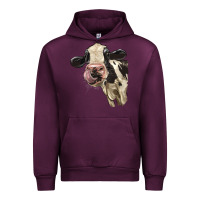 Mauve Wine Cute Holstein Heifer Urban Hoodie - LillyAllenDesigns