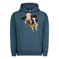 Pigment Midnight Navy Cute Holstein Heifer Urban Hoodie - LillyAllenDesigns