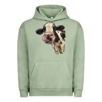 Pigment Oil Green Cute Holstein Heifer Urban Hoodie - LillyAllenDesigns