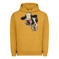 Pigment Peanut Butter Cute Holstein Heifer Urban Hoodie - LillyAllenDesigns