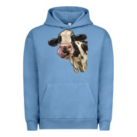 Pigment Pebble Blue Cute Holstein Heifer Urban Hoodie - LillyAllenDesigns
