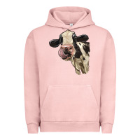 Pigment Salmon Cute Holstein Heifer Urban Hoodie - LillyAllenDesigns