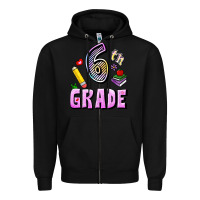 Black Sixth Grade Zipper Hoodie - RanaPortraitStore