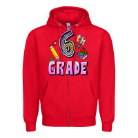 Red Sixth Grade Zipper Hoodie - RanaPortraitStore