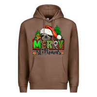 Chestnut merry slothmas Premium Hoodie - Jasminsmagicworld