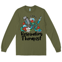 Army Green respiratory therapist Long Sleeve Tee - BarkalooDesign