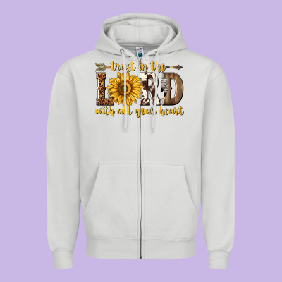 Trust In The Lord With All Your Heart Zipper Hoodie Designed By Texasbilliewilder
