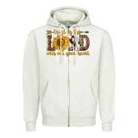 Oatmeal Heather Trust in the lord with all your heart Zipper Hoodie - texasbilliewilder