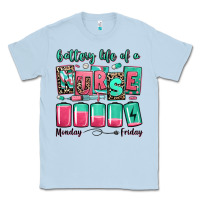 Dusty Blue battery life of a nurse Classic Tee - RanaPortraitStore
