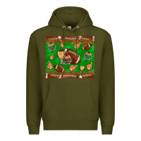 Army Green football leopard Premium Hoodie - NancyCooperArtShop