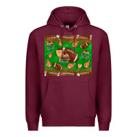 Burgundy football leopard Premium Hoodie - NancyCooperArtShop