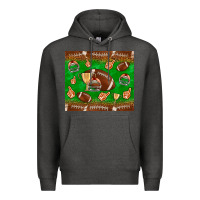 Charcoal Heather football leopard Premium Hoodie - NancyCooperArtShop