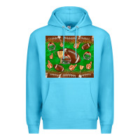 Ocean Blue football leopard Premium Hoodie - NancyCooperArtShop