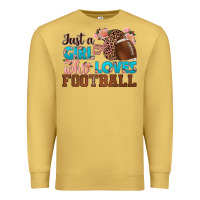 Antique Gold just a girl who loves football Premium Sweatshirt - HRA Design Shop