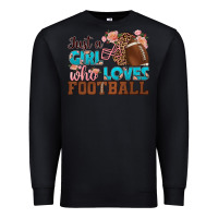 Black just a girl who loves football Premium Sweatshirt - HRA Design Shop