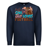 Navy just a girl who loves football Premium Sweatshirt - HRA Design Shop
