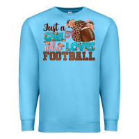Ocean Blue just a girl who loves football Premium Sweatshirt - HRA Design Shop