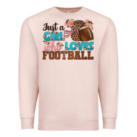 Pale Pink just a girl who loves football Premium Sweatshirt - HRA Design Shop
