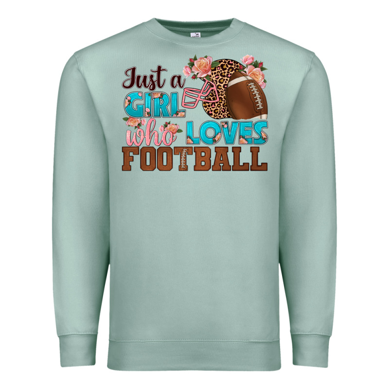 Just A Girl Who Loves Football Premium Sweatshirt by HRA Design Shop | Teevron