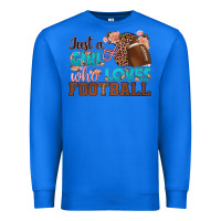 True Royal just a girl who loves football Premium Sweatshirt - HRA Design Shop