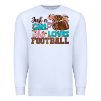 White just a girl who loves football Premium Sweatshirt - HRA Design Shop