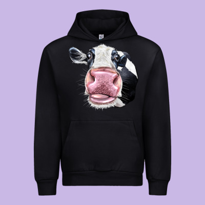 Cute Holstein Face Urban Hoodie Designed By Lillyallendesigns