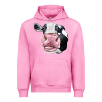 Fuchsia Pink Cute Holstein Face Urban Hoodie - LillyAllenDesigns