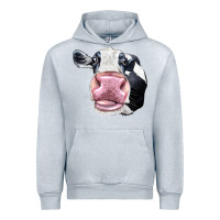 Heather Grey Cute Holstein Face Urban Hoodie - LillyAllenDesigns