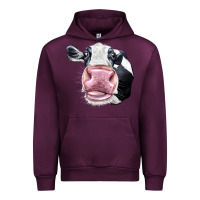 Mauve Wine Cute Holstein Face Urban Hoodie - LillyAllenDesigns