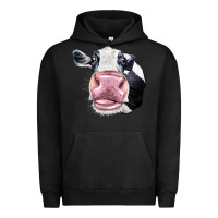 Pigment Black Cute Holstein Face Urban Hoodie - LillyAllenDesigns