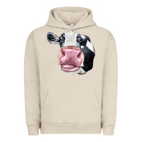 Pigment French Oak Cute Holstein Face Urban Hoodie - LillyAllenDesigns