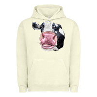 Pigment Pistachio Cute Holstein Face Urban Hoodie - LillyAllenDesigns