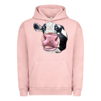 Pigment Salmon Cute Holstein Face Urban Hoodie - LillyAllenDesigns