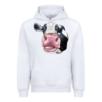 White Cute Holstein Face Urban Hoodie - LillyAllenDesigns