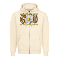 Sandshell With God all things are possible with daisy Zipper Hoodie - texasbilliewilder