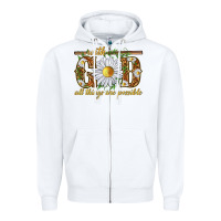 White With God all things are possible with daisy Zipper Hoodie - texasbilliewilder