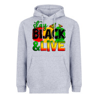Heather Grey stay black and live Heavyweight Hoodie - Zillion Design Studio