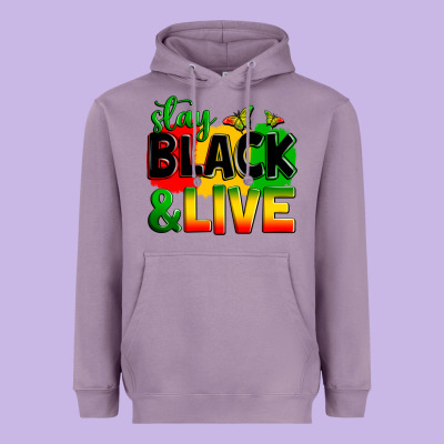 Stay Black And Live Heavyweight Hoodie Designed By Zillion Design Studio