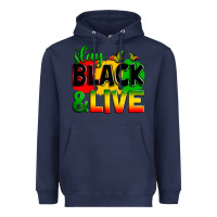 Navy stay black and live Heavyweight Hoodie - Zillion Design Studio