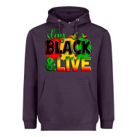 Plum stay black and live Heavyweight Hoodie - Zillion Design Studio