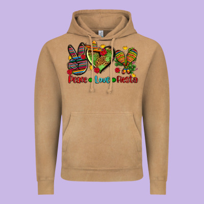 Peace Love Fiesta Ado Vintage Hoodie Designed By Adodesignshop