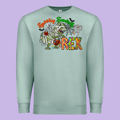 Spooky Sourus Premium Sweatshirt Designed By Cowhidedigitalart