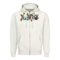Oatmeal Heather X-ray Zipper Hoodie - texasbilliewilder